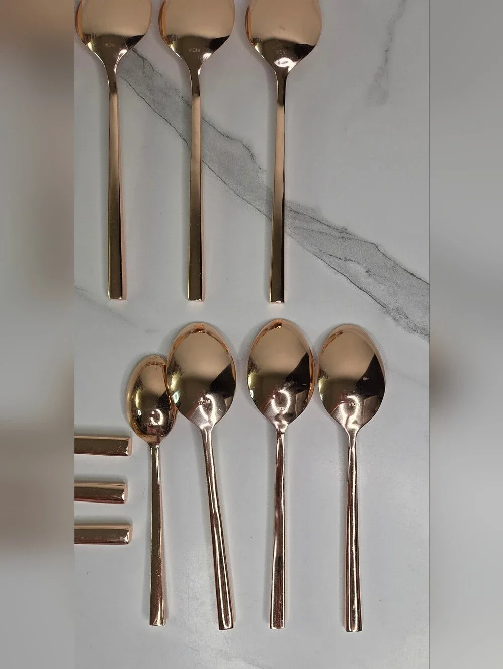 Rose Gold Flatware Set - Elegant Home Dining Cutlery - 13 Piece Lot